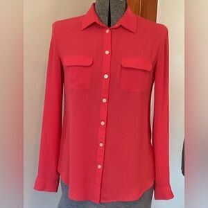 Anne Taylor Loft Lightweight Blouse With Convertible Sleeves